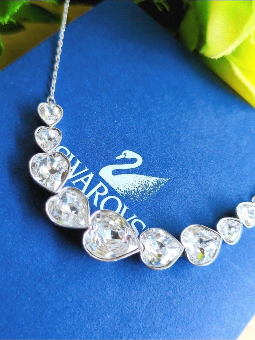 Swarovski Nouba Heart Crystal Necklace - Silver-Tone Graduated Hearts